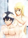  bathing_together fairy_tail gray_fullbuster graylu lucy_heartfilia romantic_couple soapy wholesome 