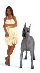 1girl 3d blue_eyes canine clothed dog great_dane greta_a jollybizz medium_breasts posing slim_waist tanned