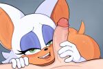  1boy 1girl 1girl anthro bat bedroom_eyes fellatio looking_at_viewer nude penis pinkfalcon pov rouge_the_bat sega sex 