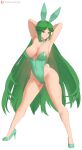 1girl 1girl 1girl 2024 2d 2d_(artwork) alluring arms_behind_back arms_behind_head arms_up ass big_ass big_ass big_breasts big_thighs breasts bunny_costume bunny_ears bunny_girl bunny_tail bunnygirl bunnysuit green_eyes green_hair green_heels grin high_heels huge_ass huge_ass huge_breasts kid_icarus kid_icarus_uprising long_hair looking_at_viewer nintendo palutena ribbon shiny_hair side_ass smile smiling_at_viewer solo_female thighs white_skin zelc-face