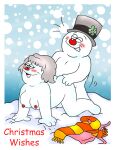  1boy 1girl 2009 breasts christmas crystal doggy_position frosty&#039;s_winter_wonderland frosty_the_snowman grey_hair grin male male/female nipples open_mouth penis_in_pussy rankin-bass red_nose rule34 scarf sex snowing snowman snowwomen straight top_hat vaginal 