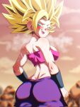  1girl ass ass_focus big_breasts blonde_hair blue_eyes breasts caulifla dragon_ball dragon_ball_super female_only nude sexually_suggestive solo_focus yartz_artt 