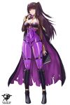  1girl 1girl 1girl absurd_res alluring alternate_costume artist_name ass_visible_through_thighs bangs big_breasts black_cape black_footwear black_hair black_nails black_sleeves blunt_bangs bodysuit boots breasts brown_eyes cape cleavage colored_inner_hair female_only fire_emblem fire_emblem_awakening fire_emblem_heroes floating_hair full_body high_res holding kaos_art knee_boots long_hair long_sleeves milf multicolored_hair nail_polish nintendo pink_hair purple_bodysuit shrug_(clothing) simple_background tharja tharja_(fire_emblem) torn_cape torn_clothes very_long_hair white_background 