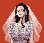  black_hair bridal_veil bride brown_eyes cute happy hot married_woman nico_robin one_piece red_lipstick see-through_clothes sexy wedding_dress wedding_veil 