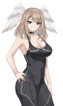  1girl absurd_res alluring ass bare_arms bare_shoulders big_ass big_breasts black_bodysuit black_legwear blue_eyes bodysuit breast_tattoo breasts brown_hair choker cleavage confident crimecrime curvy curvy_female curvy_figure eunie_(xenoblade) female_only hand_on_hip high_res hourglass_figure legwear light_brown_hair long_hair navel nintendo pose posing sideboob simple_background slim slim_waist smile smug smug_smile tank_top thick_thighs thighs voluptuous wide_hips wings xenoblade_(series) xenoblade_chronicles_3 