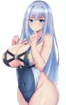  1girl 1girl alluring bare_legs big_breasts breast_tattoo ethel_(xenoblade) grey_hair heroes_(xenoblade_3) long_hair one-piece_bikini swimsuit tattoo xenoblade_(series) xenoblade_chronicles_(series) xenoblade_chronicles_3 