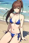  1girl alluring bare_legs beach bikini breasts brown_eyes brown_hair cleavage dead_or_alive dead_or_alive_2 dead_or_alive_3 dead_or_alive_4 dead_or_alive_5 dead_or_alive_6 dead_or_alive_xtreme dead_or_alive_xtreme_2 dead_or_alive_xtreme_3 dead_or_alive_xtreme_3_fortune dead_or_alive_xtreme_beach_volleyball dead_or_alive_xtreme_venus_vacation kasumi kasumi_(doa) ocean silf tecmo yuko_(artist) 