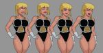  1boy 1girl alien alien_girl big_breasts blonde blonde_hair blue_eyes bob_cut breasts clones fellatio female_focus fit_female galatea high_res hourglass_figure huge_breasts muscular_female patreon patreon_paid patreon_reward short_hair sunsetriders7 tagme 