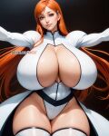 ai_generated bleach bleach:_the_thousand-year_blood_war brown_eyes gigantic_ass gigantic_breasts inoue_orihime kw0337 orange_hair orihime_inoue stable_diffusion very_long_hair voluptuous