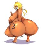  annenyan19 bleach blonde_hair brown_skin gigantic_ass gigantic_breasts hourglass_figure mask tattoo tia_harribel voluptuous 