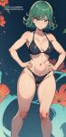 ai_generated bikini black_bikini green_eyes green_hair one-punch_man tatsumaki tight_bikini