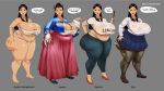 asian asian_female belly_bulge brown_eyes brown_hair character_sheet gigantic_ass gigantic_breasts toroboro voluptuous