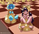  1girl 2020 bondage chess chess_piece chess_transformation commission digital_media_(artwork) gem high_res inanimate_transformation lapis_lazuli_(steven_universe) shadow2007x steven_universe stevonnie transformation 