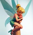 1boy 1girl ai_generated blonde_hair disney disney_fairies erection fairy huge_penis minigirl penis peter_pan simple_background tinker_bell white_background