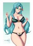 1girl 1girl 1girl alluring aqua_hair bra breasts chloe_(fire_emblem) cleavage female_only fire_emblem fire_emblem_engage green_eyes lingerie nintendo panties sonicheroxd underwear