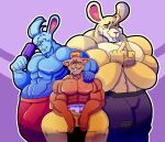  2010s 2018 2d 2d_(artwork) 3boys 5_fingers abs anthro anthro_only ass bara big_muscles big_pecs bigger_male blue_body blue_fur bottomwear boxers_(clothing) breasts burgerpants cat cat_boy digital_media_(artwork) einthebusinessdeer felid feline felis food fur furaffinity furry furry_male furry_only hair_tuft hand_on_another&#039;s_shoulder hand_on_shoulder heart_boxers holding_popsicle lagomorph larger_anthro larger_male leporid male male_only mammal multiple_boys muscle muscular muscular_anthro muscular_male nervous nice_cream_guy orange_body orange_fur pants pecs popsicle purple_background purple_bottomwear purple_pants purple_popsicle rabbit rabbit_boy red_bottomwear red_pants rg01_(undertale) simple_background sitting size_difference smaller_anthro smaller_male standing sweat topless topless_anthro topless_male trio two-tone_background undertale undertale_(series) video_game_character video_games yellow_body yellow_bottomwear yellow_fur yellow_pants 