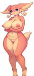  ai_generated arms_crossed audino big_breasts blue_eyes breasts cleft_of_venus completely_nude creatures_(company) female_focus furry furry_female game_freak navel nintendo nude pokemon_(game) pussy simple_background white_background 