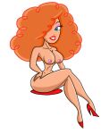 1girl 1girl breasts cartoon_network female_only miss_bellum nipples nude nude nude_female pawg powerpuff_girls red_hair rule34draw sara_bellum