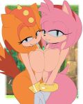  2024 2_girls amy_rose anthro ass big_ass black_eyes bracelets breast_press breasts curvy duo eulipotyphlan female_focus girdled_lizard green_eyes hairband hedgehog hereapathy holding_hands lizard looking_at_viewer mammal multicolored_tail nude nude_female orange_body pink_fur pink_hair reptile scalie seductive_look sega side_ass sideboob smiling_at_viewer sonic_the_hedgehog_(series) spikes_(anatomy) tail thick_thighs trip_the_sungazer 