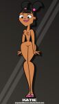 1girl 1girl accurate_art_style breasts dark-skinned_female dark_skin female_only functionally_nude high_resolution katie_(tdi) nipples nude oryononilocram pussy simple_background total_drama_island uncensored very_high_resolution