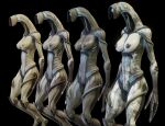  1girl 3d_(artwork) 3d_model 3d_render alien alien_girl big_breasts breasts camouflage extraterrestrial geth geth_hopper mass_effect multiple_girls picklejuice_(artist) pussy synthetic 