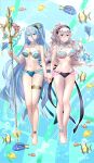  1girl 2_girls 6nutqd2kwd0iqcl absurd_res alluring alternate_costume alternate_hairstyle azura_(fire_emblem) barefoot big_breasts bikini blue_bikini blue_hair blue_swimsuit corrin_(fire_emblem) corrin_(fire_emblem)_(female) cosplay feet female_only fire_emblem fire_emblem_cipher fire_emblem_fates fish hair_between_eyes high_res holding_hands long_hair medium_breasts multiple_girls navel nintendo official_alternate_costume official_style shell shell_bikini swimsuit toes very_long_hair yellow_eyes 