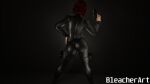  1girl 3d 3d_model 3d_render alternate_version_at_source alternate_version_available big_ass big_breasts black_widow_(marvel) bleacherart celeb female_only from_behind gun guns marvel marvel_cinematic_universe marvel_comics natasha_romanoff nude nude_female partially_clothed partially_clothed_female posing posing_with_weapon real_person red_hair scarlett_johansson wetsuit 