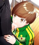  1boy 1girl brown_hair chie_satonaka couple narukami_yuu persona_4 