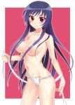  breasts female fundoshi kayou_(artist) long_hair original red_eyes solo topless 