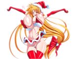  christmas christmas_outfit fate_testarossa huge_breasts inagaki long_hair mahou_shoujo_lyrical_nanoha_strikers 