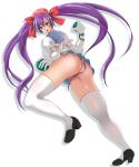  ass cave green_eyes long_hair mushihime-sama mushihime-sama_futari purple_hair reko thighhighs 