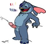  artist_name cum cumshot disney lilo_and_stitch penis put_(artist) solo stitch white_background 