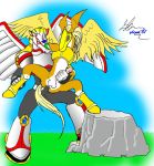 digimon glenn_(artist) handjob mega_man mega_man_x pegasusmon standing_sex the_skiver yaoi