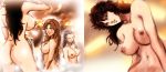  3girls ass black_hair breasts closed_eyes female fist_of_the_north_star grey_hair hair hokuto_no_ken long_hair mamiya midriff multiple_girls nipples nude orange_hair patsuki shirtless topless yuria_(hokuto_no_ken) 