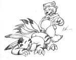  bearmon digimon elecmon glenn_(artist) tagme 