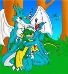  digimon exveemon flamedramon glenn_(artist) tagme 