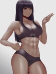 1girl 1girl 1girl abs alluring athletic_female bare_shoulders blunt_bangs cameltoe cleavage curvy_figure eyelashes eyeliner female_abs female_only fit_female fully_clothed hand_on_hip hinata_hyuuga long_hair makeup medium_breasts midriff naruto naruto:_the_last naruto_(series) naruto_shippuden panties purple_hair pussy smile sports_bra sportswear violet_eyes zaki_btw