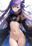  bottomless edit fate/grand_order half_naked meltlilith meltryllis nude_filter purple_hair pussy 