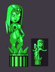 1girl 2023 angel breasts crown curvy green_body hand_on_thigh limited_palette looking_at_viewer medium_hair navel nipples nude one_eye_closed open_smile posing posing_nude presenting presenting_body pussy sculpture seductive_look sega shiny sonic_cd* sonic_the_hedgehog_(series) sprite standing voluptuous wacky_workbench_statue wide_hips wings