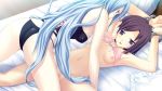  16:9_aspect_ratio 2_girls 2girls absurd_res absurdres all_fours aqua_hair arm arm_support armpits arms art ass babe bare_legs bdsm bed black_panties blue_eyes bondage bottomless bra breasts censored cg_art clothing corset female female_only game_cg grin handcuffs high_res high_resolution highres legs lingerie looking_at_another lying multiple_girls naughty_face nipples nopan on_back open_mouth panties pantsu potential_duplicate purple_hair pussy rococoworks short_hair shy smile strapless underwear very_long_hair volume7 yuri 