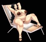 1girl big_ass big_breasts black_hair chubby drasna_(pokemon) long_hair m_jr_art milf platform_shoes posing seductive spread_legs