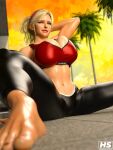 1girl 3d ass athletic_female big_breasts blonde_hair female_abs female_only fit_female hagiwara_studio hairband high_res high_resolution lidia_sobieska namco polish polish_female ponytail prime_minister sports_bra sportswear tekken tekken_8 thick_thighs tights