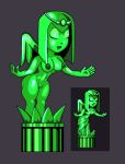 1girl 2023 angel arms_out breasts closed_eyes crown curvy green_body leaning_forward limited_palette medium_hair navel nipples nude open_smile pussy sculpture sega shiny sonic_cd* sonic_the_hedgehog_(series) sprite voluptuous wacky_workbench_statue wide_hips wings