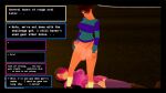  1futa 1girl 3d bete_noire betty_noire big_penis blue_shirt boots breasts brown_hair comic dialogue english_text frisk futanari glitchtale koikatsu koikatsu_boi long_socks penis pink_hair pink_shirt pretending purple_shirt purple_socks sequence sequential skirt text undertale undertale_au white_sock 