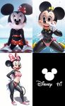  ai_generated bikini bikini_pull breasts disney humanoid looking_at_viewer minnie_mouse ribbon wet white_gloves 