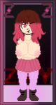  1girl alternate_version_available bete_noire betty_noire big_breasts boots breasts brown_hair female_only glitchtale long_socks nipples pixel_(artwork) pixel_art red_eyes red_hair red_skirt skirt topless topless_female undertale_au zixy_(artist) 