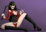  bdsm_outfit blush blush bondage_outfit boots corset green_hair long_hair looking_at_viewer panties pokemon pokemon_(anime) pokemon_(game) red_panties sabrina_(pokemon) whip xmegantronx 