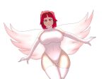  1girl angel angel_wings bete_noire betty_noire breasts brown_hair female_only glitchtale gloves long_gloves long_socks red_hair swimsuit undertale_au white_background white_gloves wings yazu_(artist) yazuel_aliel z!betty zixy_(artist) 