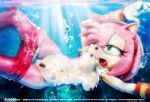  1girl amy_rose anthro breasts bubble eulipotyphlan female fur genitals green_eyes hedgehog mammal nipples pink_body pussy sega sideways solo sonic_(series) sonic_riders sonic_the_hedgehog_(series) tc underwater water 