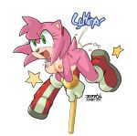  1girl amy_rose female_only hammer piko_piko_hammer sega shurp sonic_the_hedgehog_(series) 